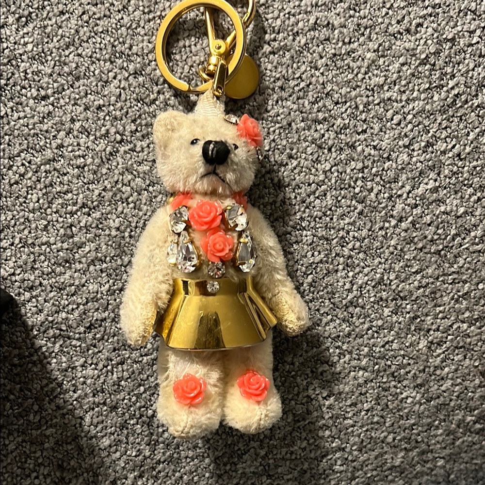 Gold and Cream Prada Teddy Bear Bag charm